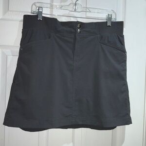 Style & Co grey skort sz L front zip snap athleisure tennis golf pickleball